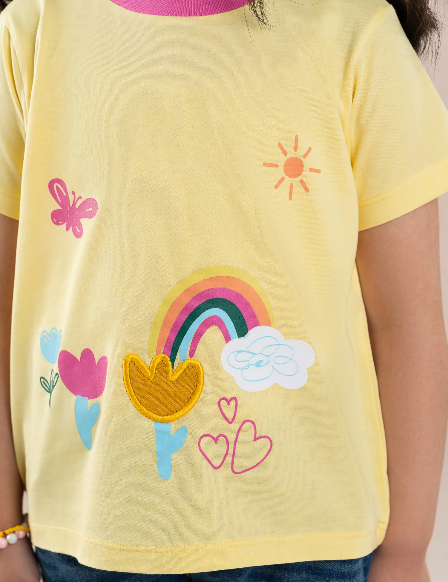 RAINBOW AND FLORAL PRINTED T-SHIRT - Image 2