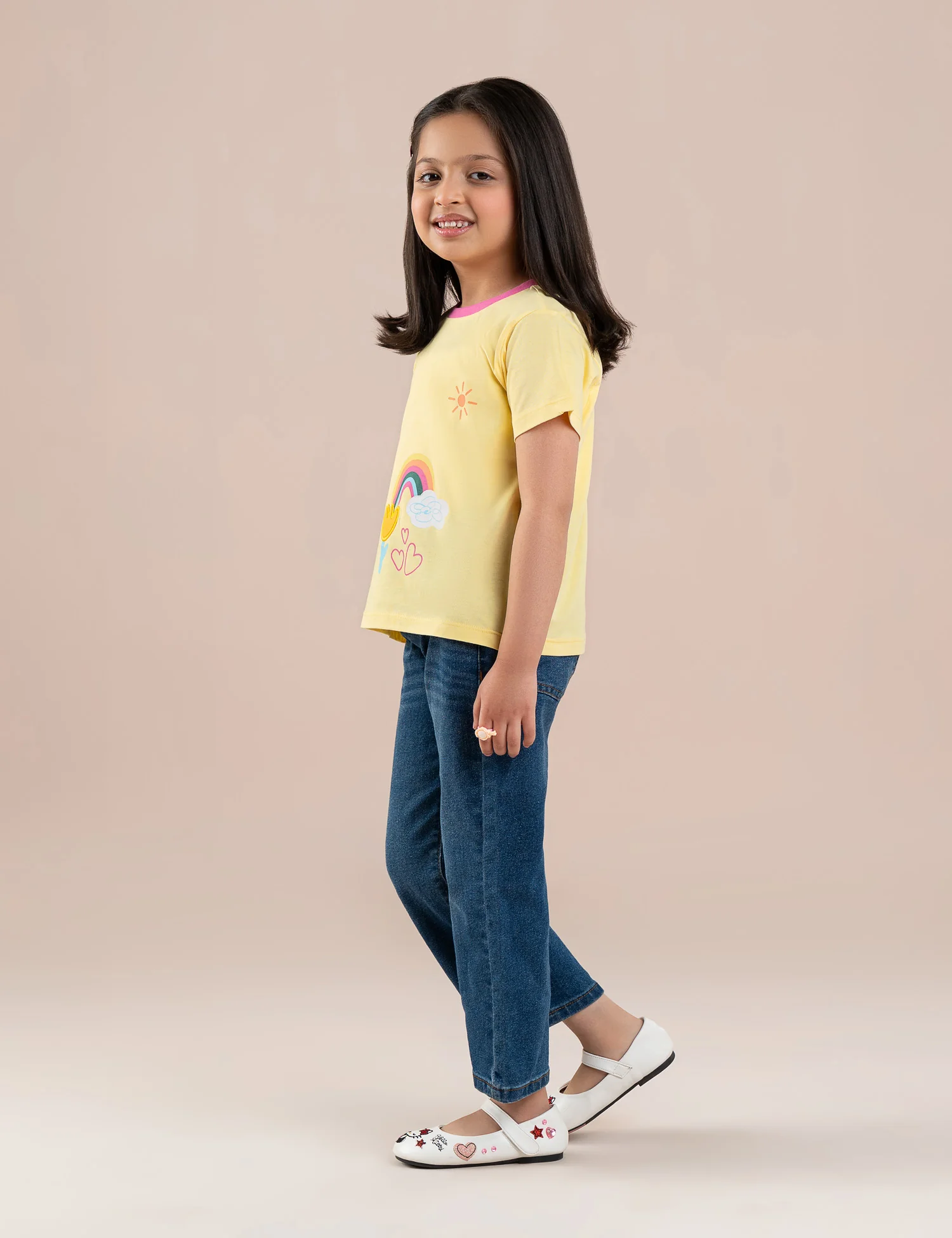 RAINBOW AND FLORAL PRINTED T-SHIRT - Image 3