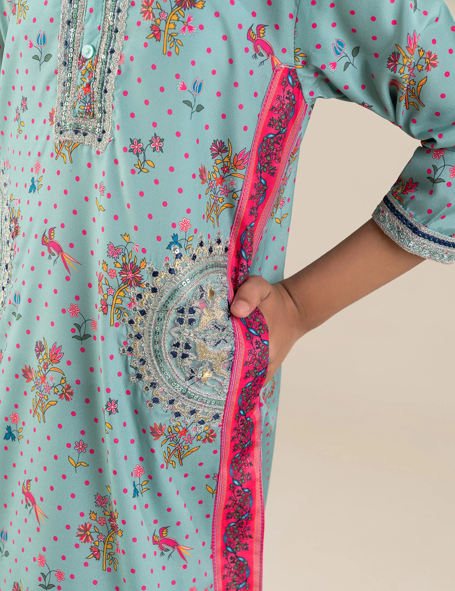 2 PIECE ETHNIC EMBROIDERED SUIT - Image 3