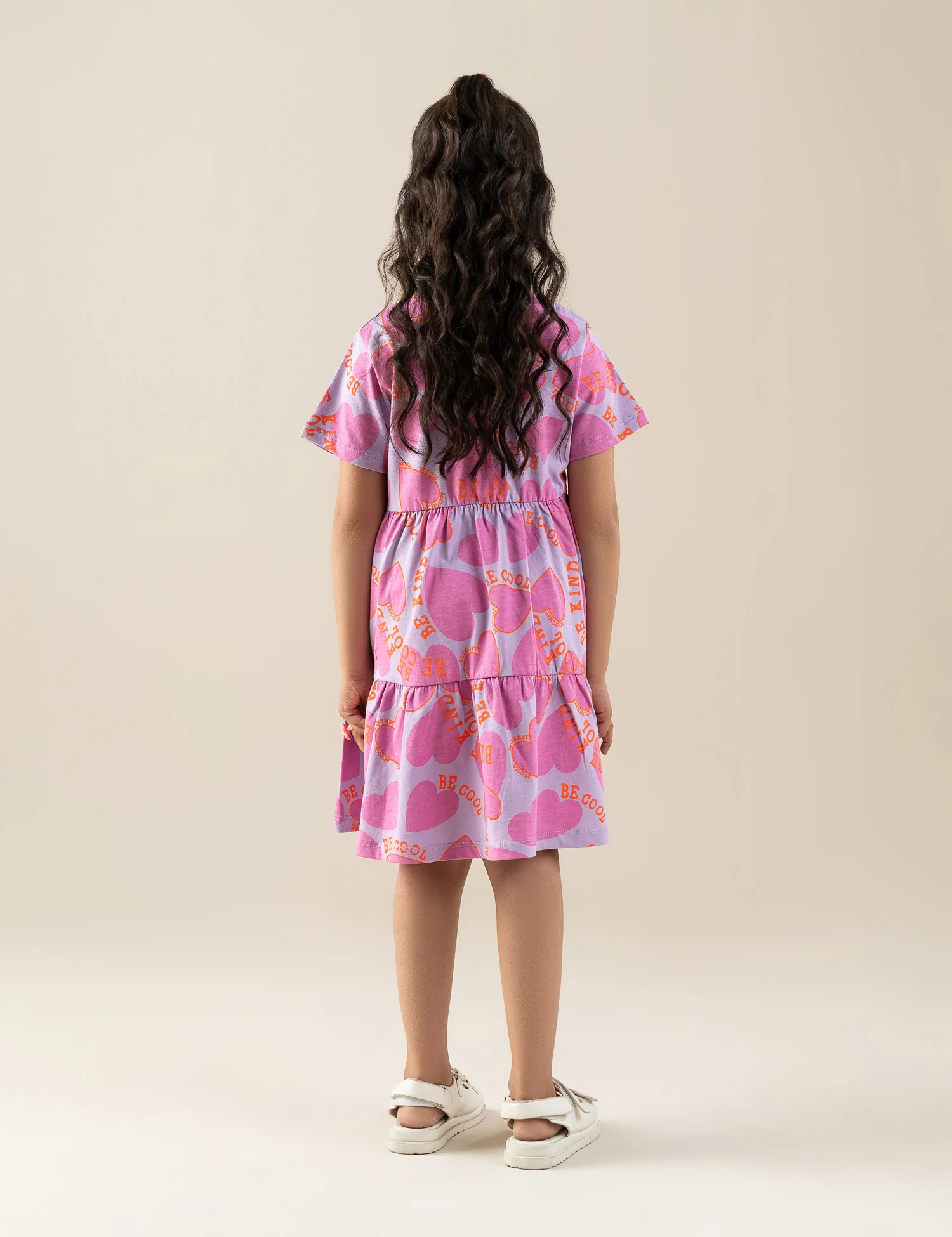 HEART PRINTED TIERED DRESS - Image 4