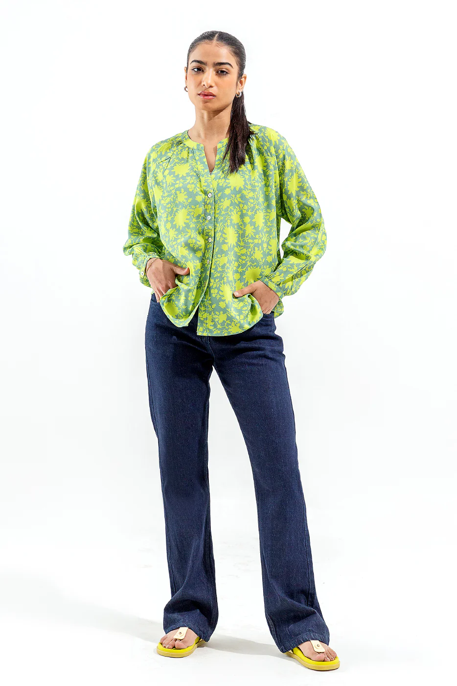 PRINTED FLORAL COLLAR SHIRT - Image 3