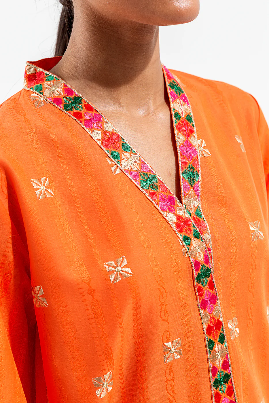2 PIECE EMBROIDERED BROCIA JACQUARD SUIT (PRET) - Image 4