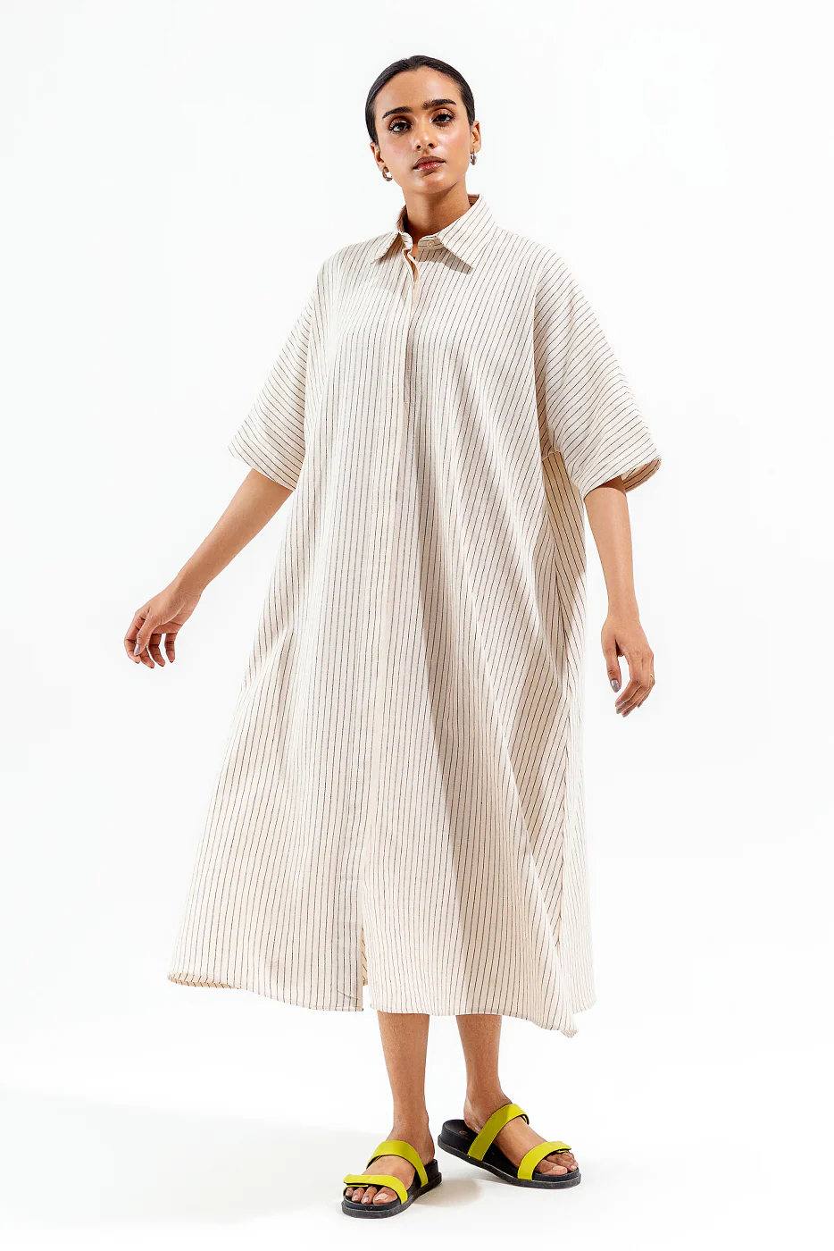 STRIPED KIMONO LONG DRESS - Image 2