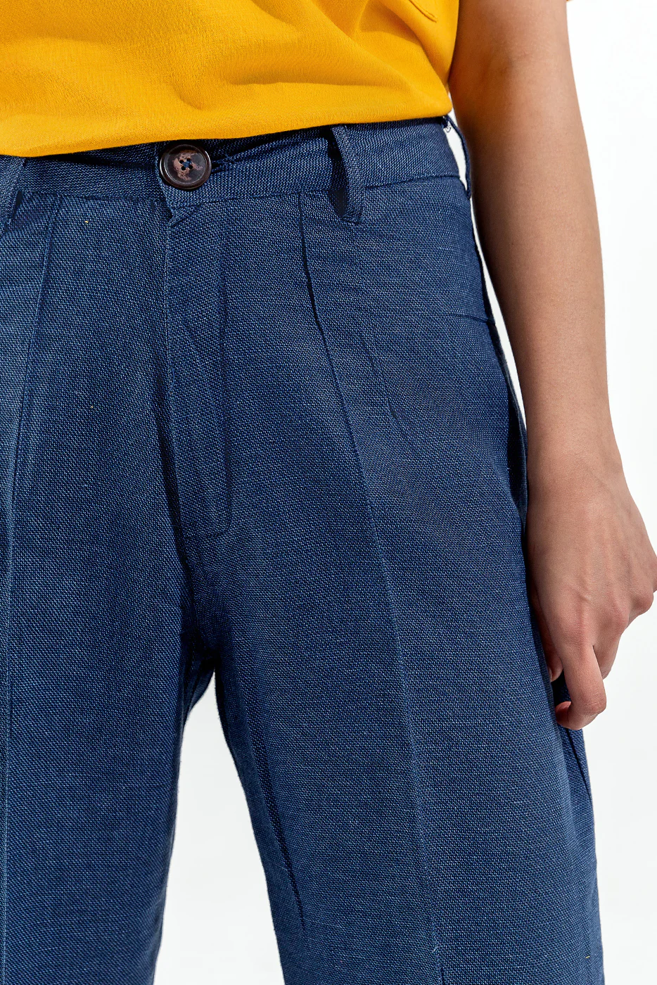 NAVY TAILORED WIDE LEG PANTS - Image 2