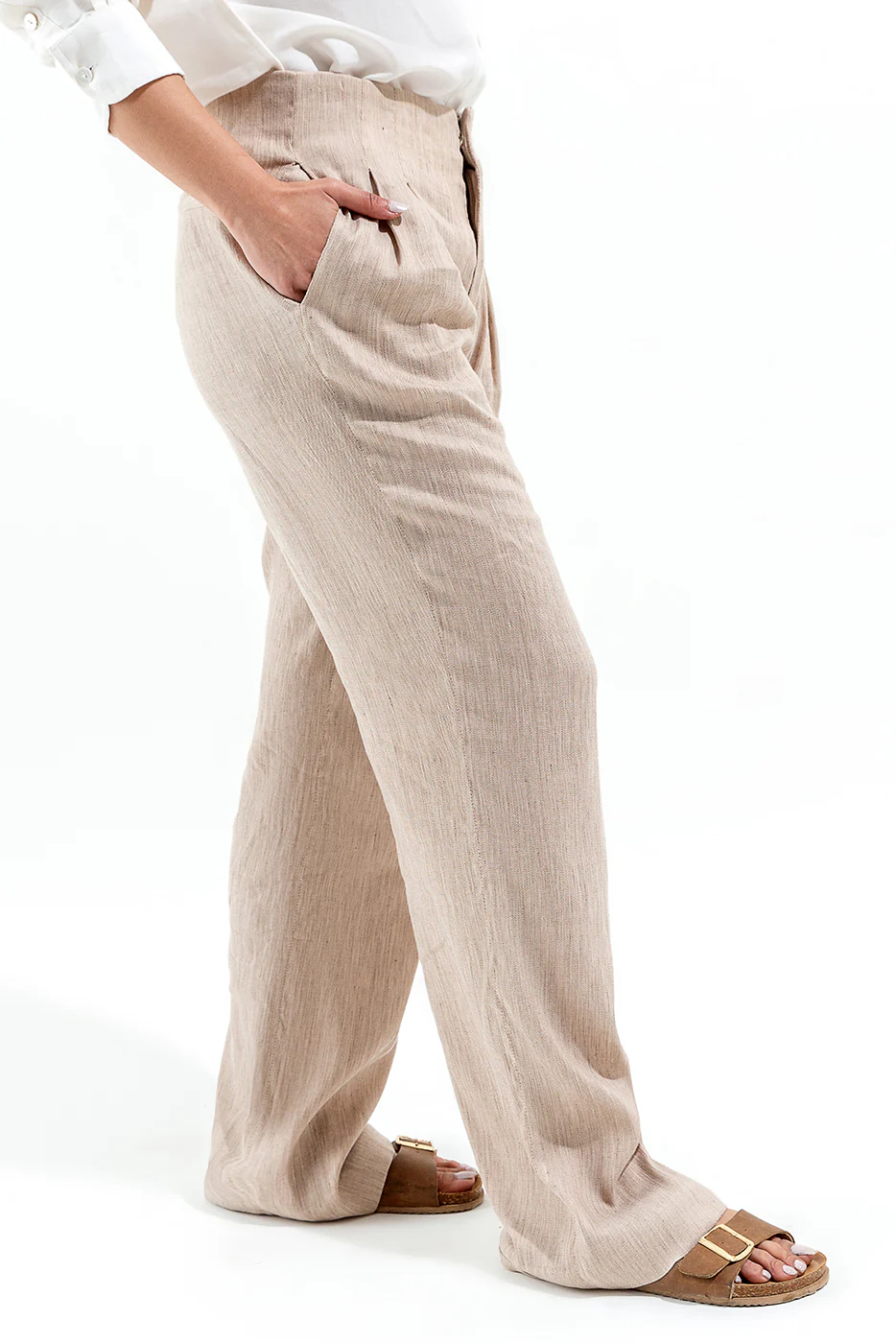 PLEATED WIDE LEG TAILORED PANTS - Image 4