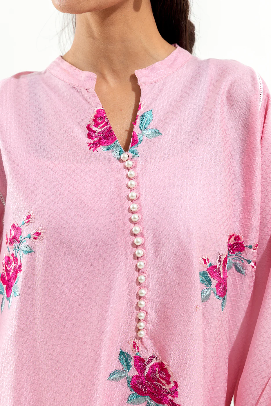 2 PIECE EMBROIDERED JACQUARD SUIT (PRET) - Image 5