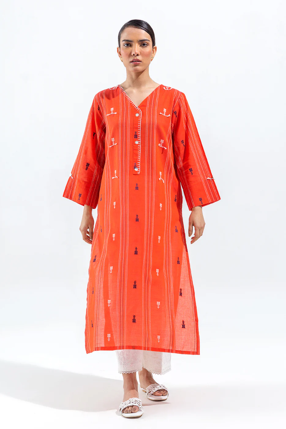 EMBROIDERED JACQUARD DOBBY SHIRT (PRET) - Image 2