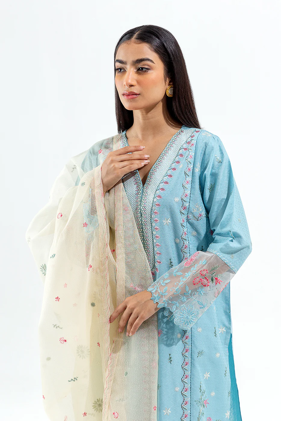 3 PIECE SELF JACQUARD SUIT (LUXURY PRET) - Image 2