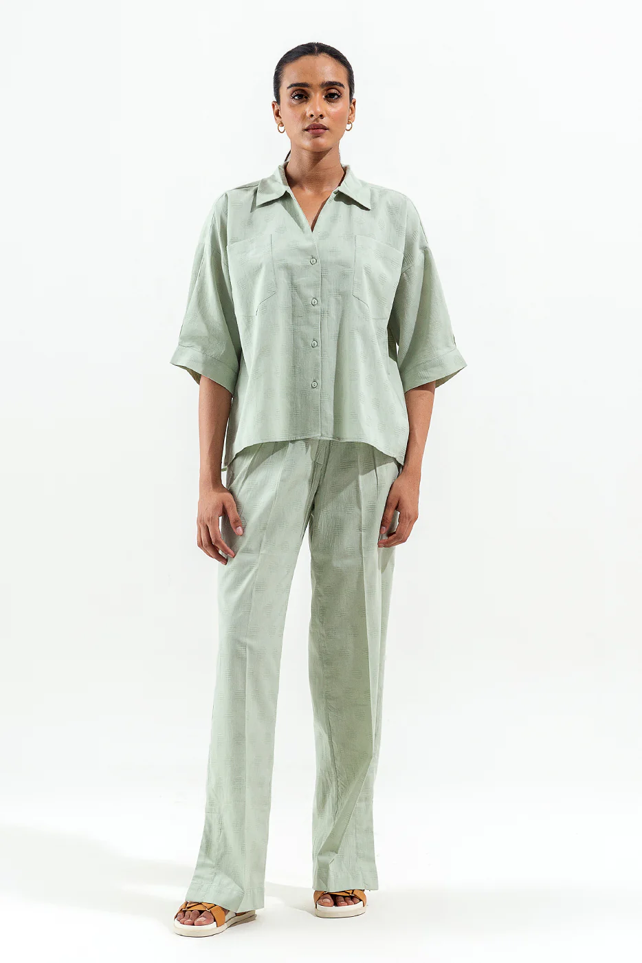 GREEN SELF FABRIC COORD SET - Image 3
