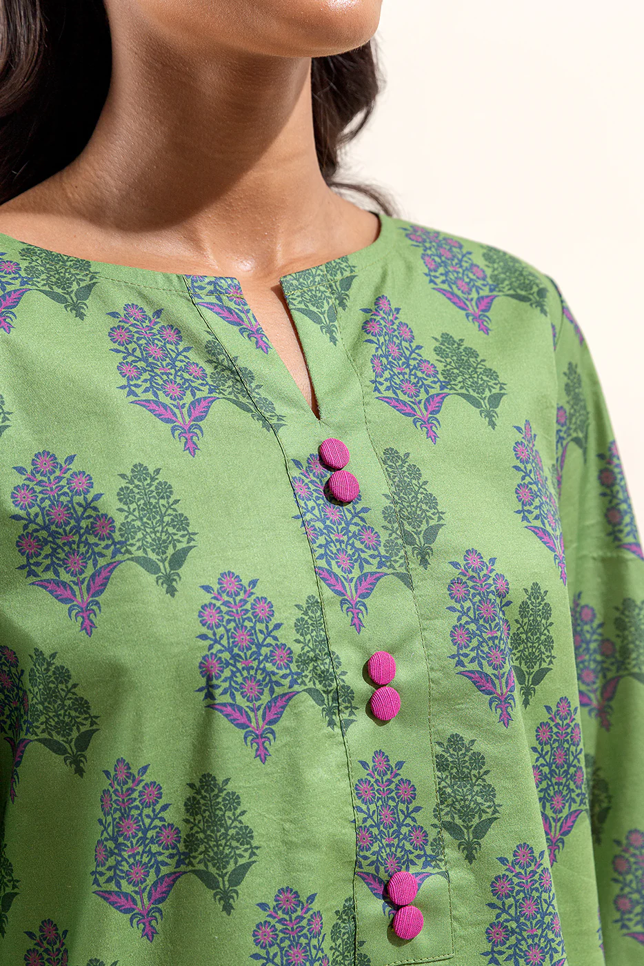 3 PIECE PRINTED LAWN SUIT-SAGE DEW (UNSTITCHED) - Image 4