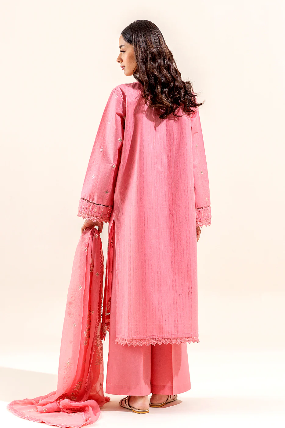 3 PIECE EMBROIDERED TEXTURED LAWN SUIT (UNSTITCHED) - Image 5
