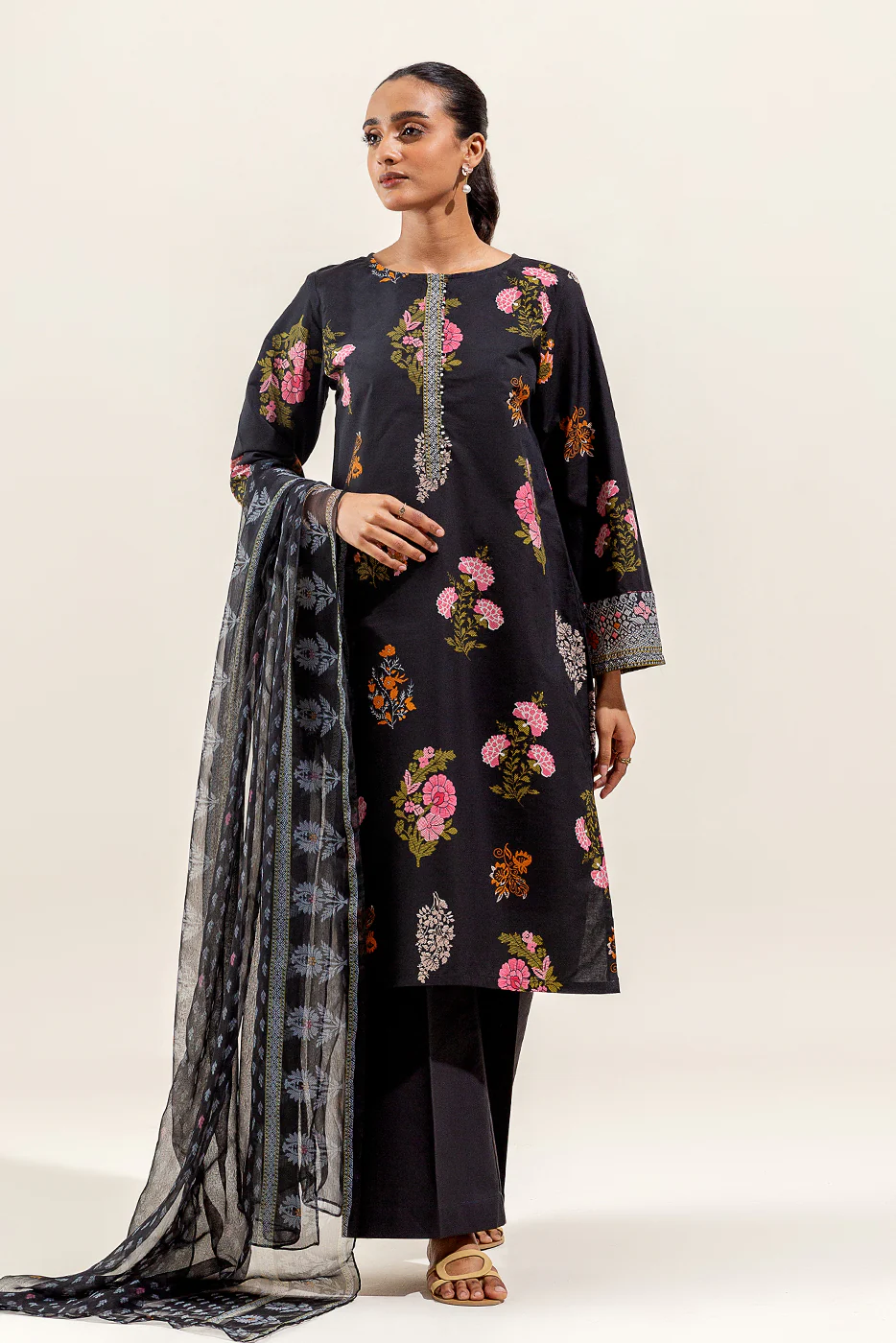 3 PIECE PRINTED SUIT-EBONY AURA (UNSTITCHED) - Image 6