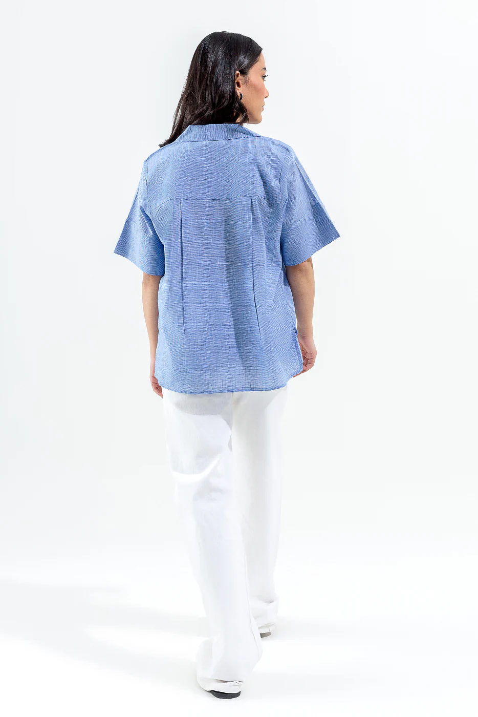 BLUE HOUNDSTOOTH COLLAR SHIRT - Image 3