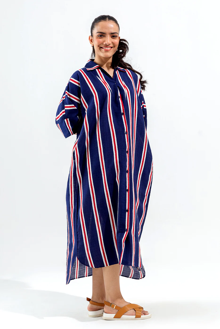STRIPED LONG DRESS - Image 2
