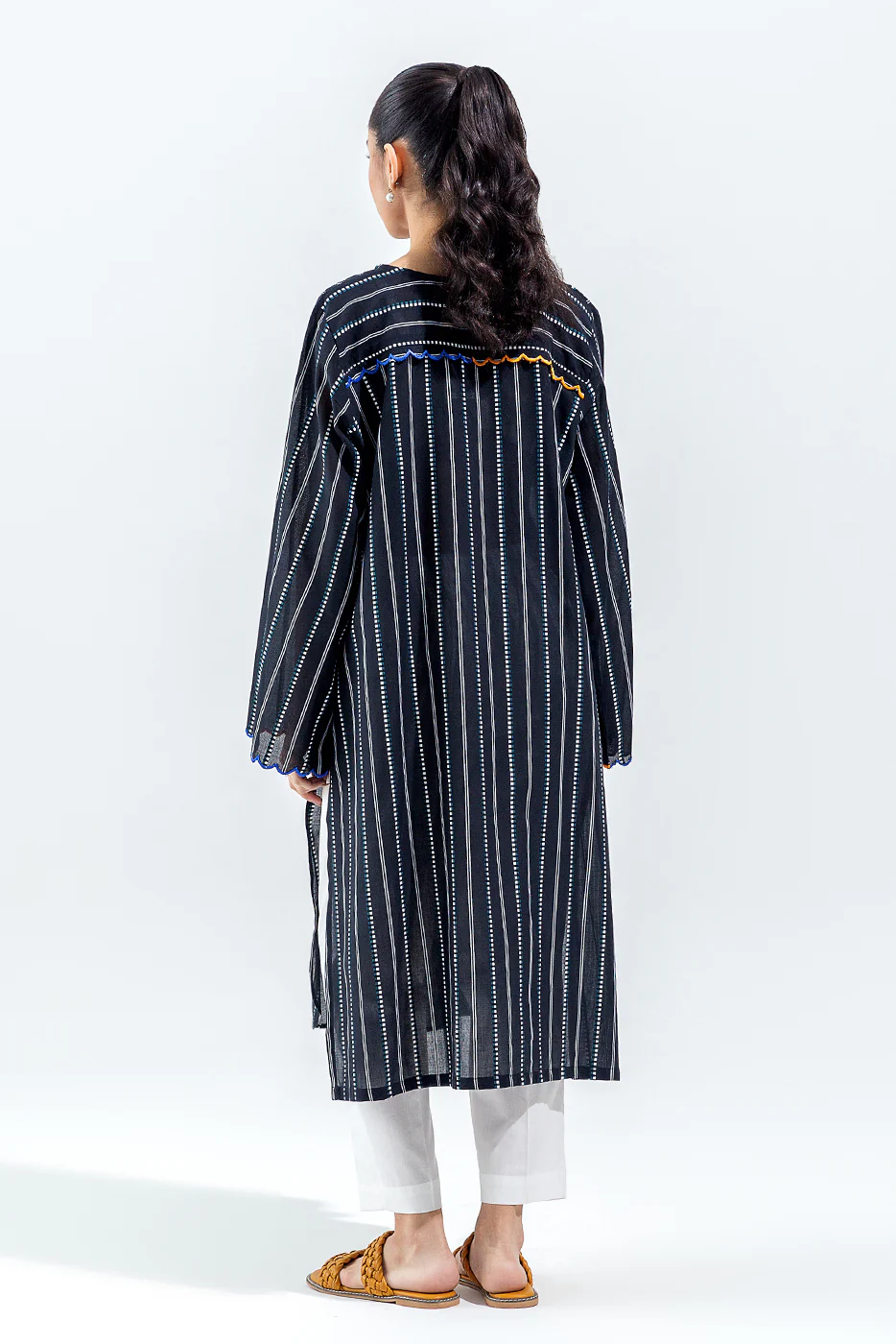 EMBROIDERED YARN DYED SHIRT (PRET) - Image 2