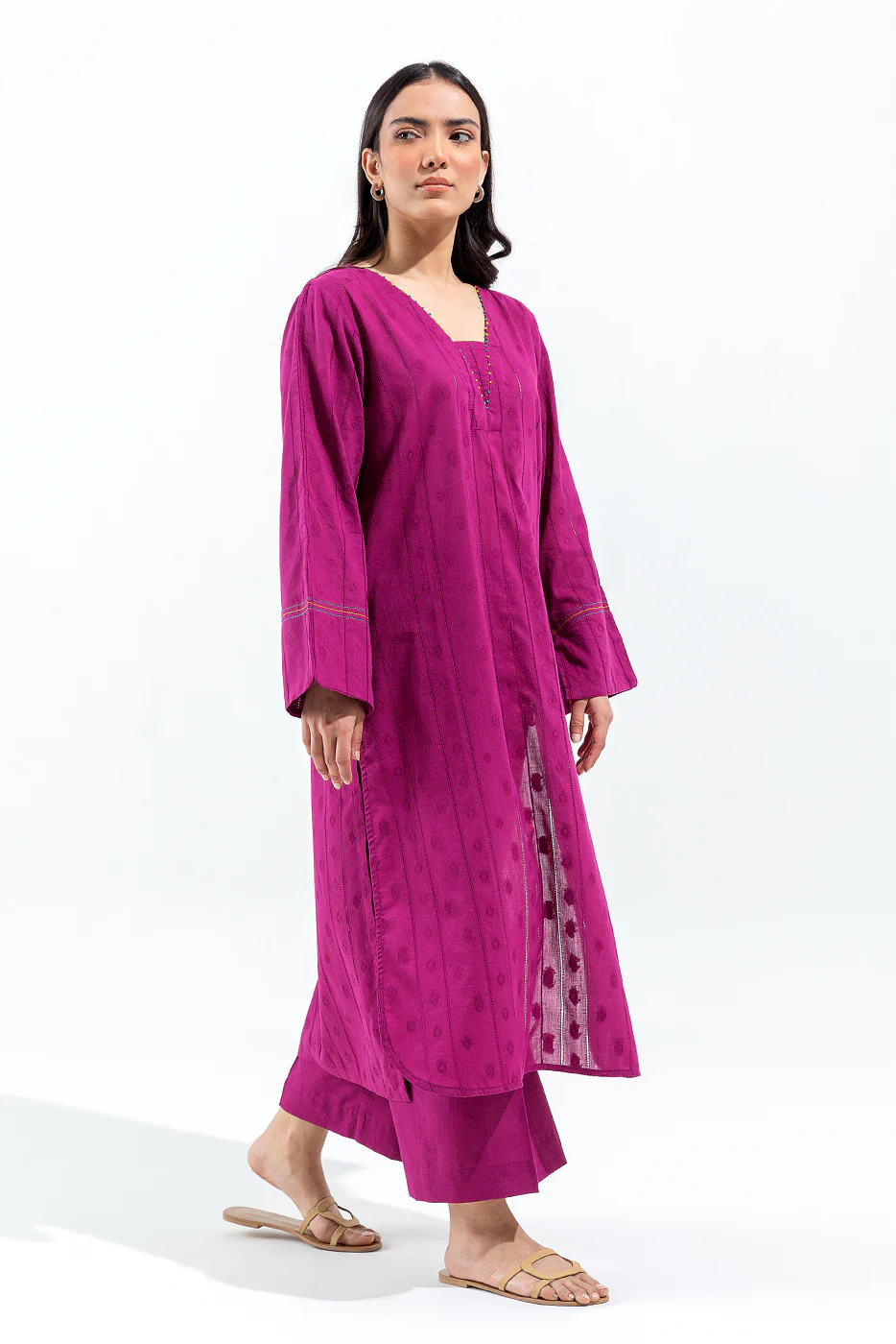 2 PIECE BASIC JACQUARD SUIT (PRET) - Image 2
