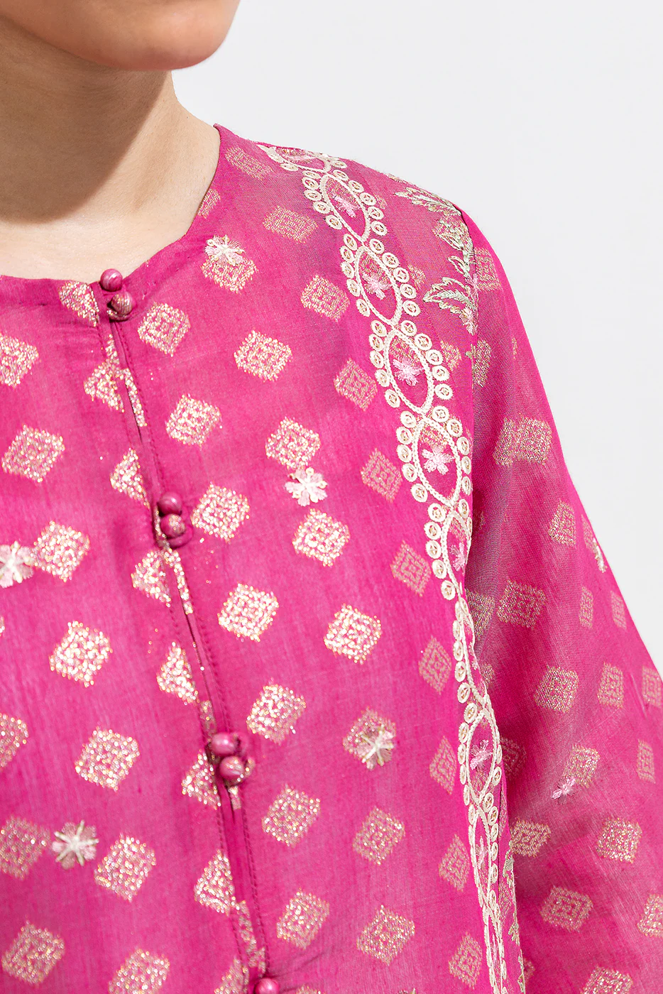 2 PIECE EMBROIDERED JACQUARD SUIT (LUXURY-PRET) - Image 5