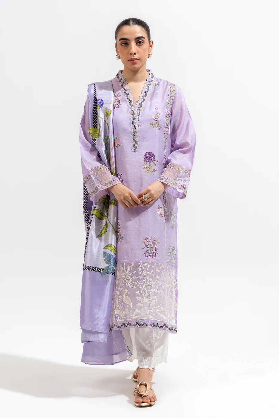 2 PIECE EMBROIDERED JACQUARD SUIT (LUXURY-PRET) - Image 2