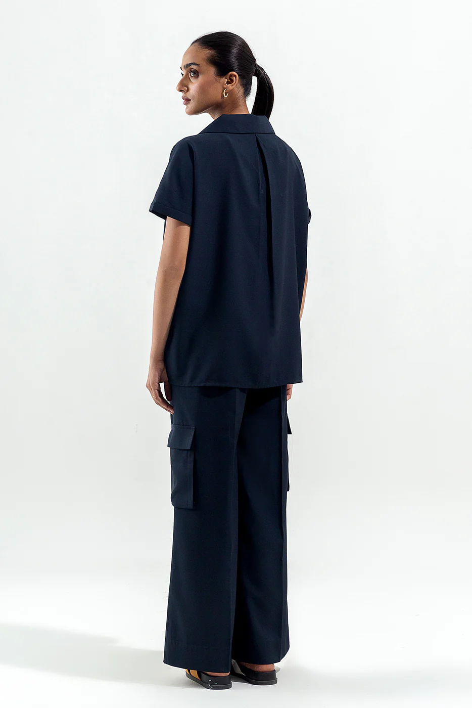 NAVY KIMONO SLEEVES TOP - Image 4