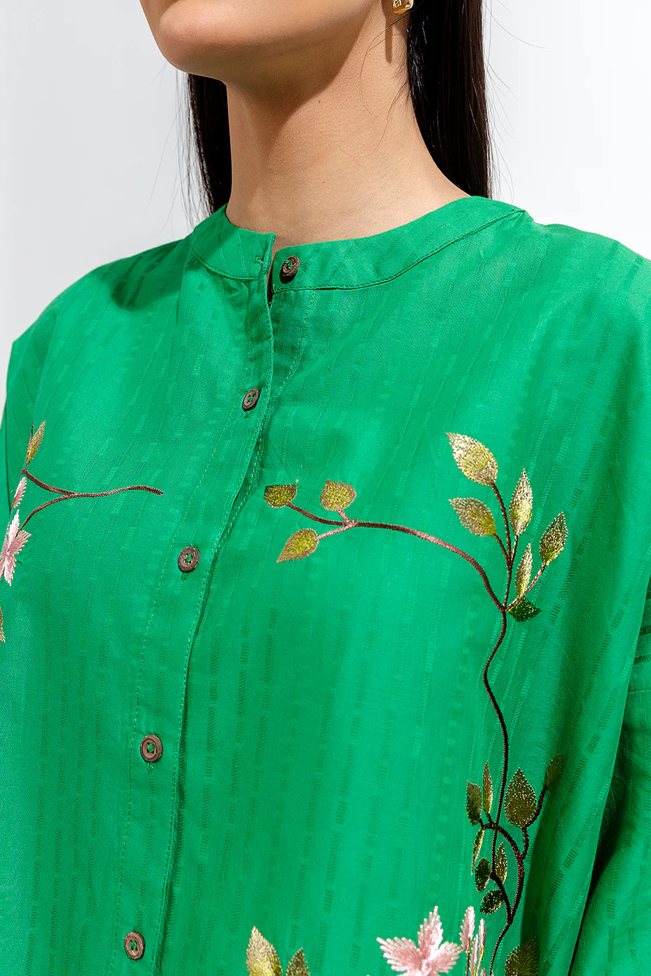 EMBROIDERED JACQUARD TOP (PRET) - Image 5