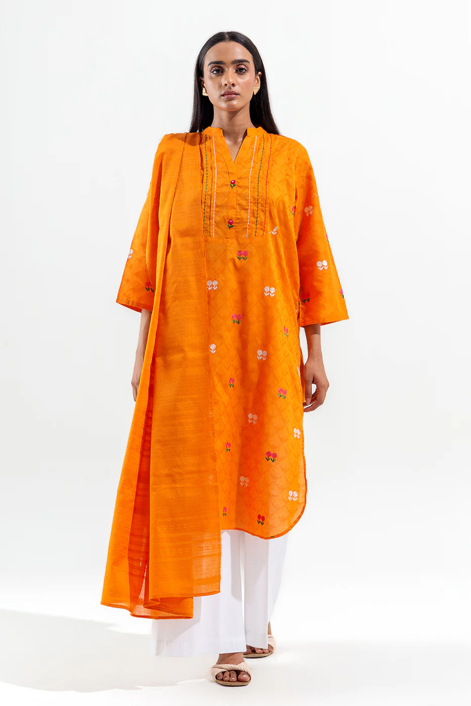 2 PIECE EMBROIDERED JACQUARD SUIT (PRET) - Image 2