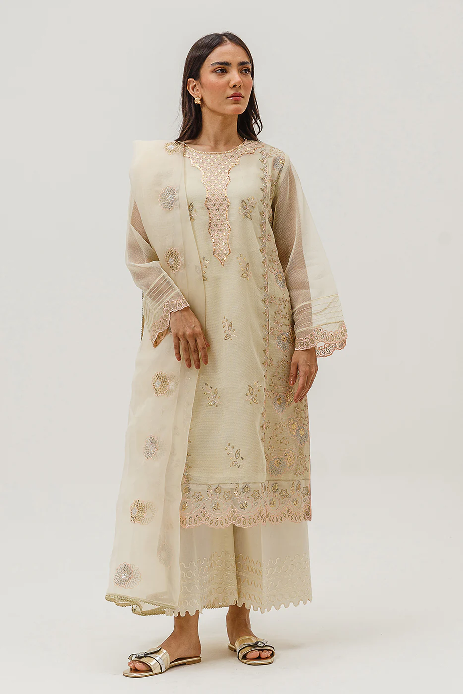 2 PIECE EMBROIDERED KARANDI SUIT (LUXURY-PRET) - Image 2