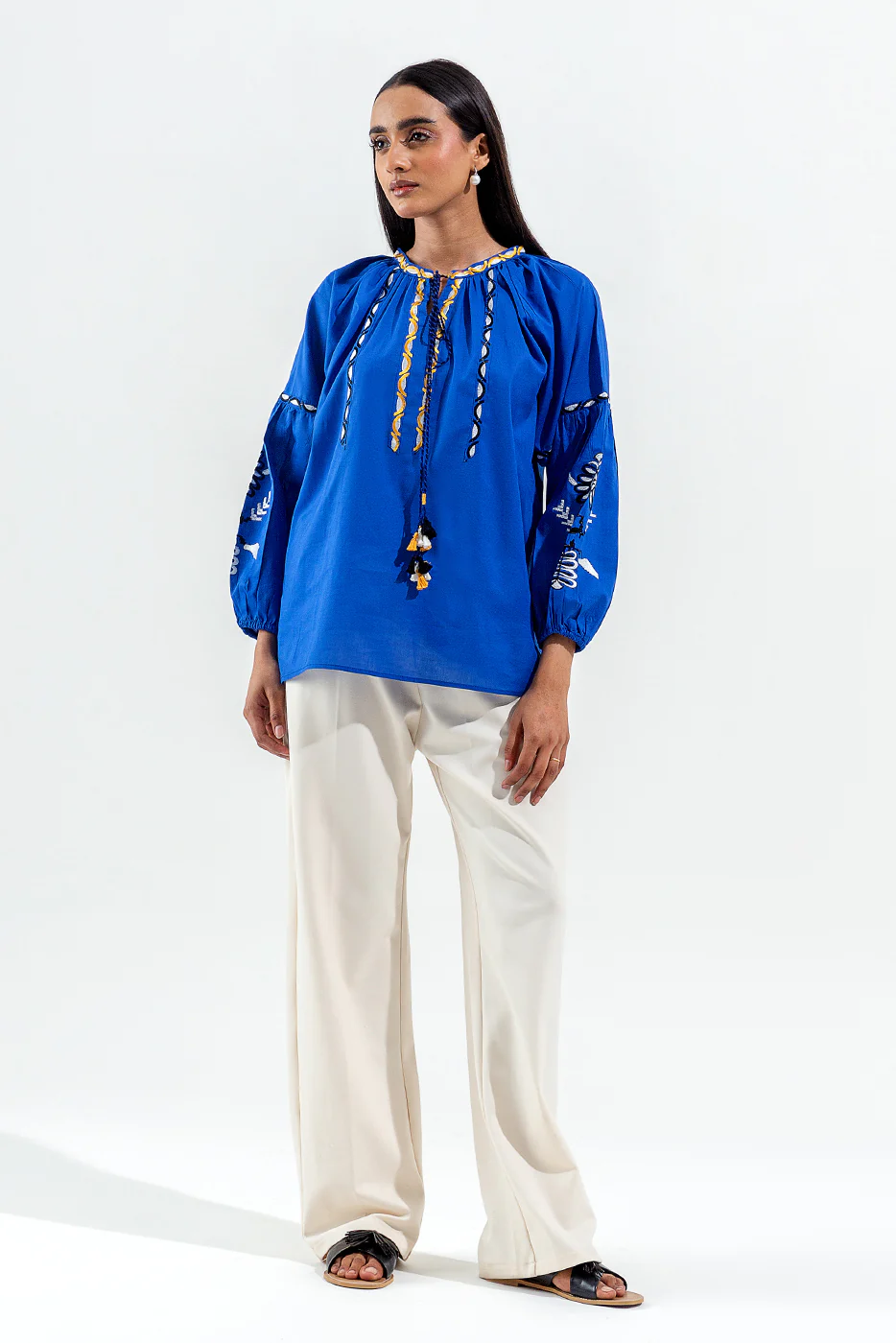 EMBROIDERED FUSION LAWN TOP (PRET) - Image 3