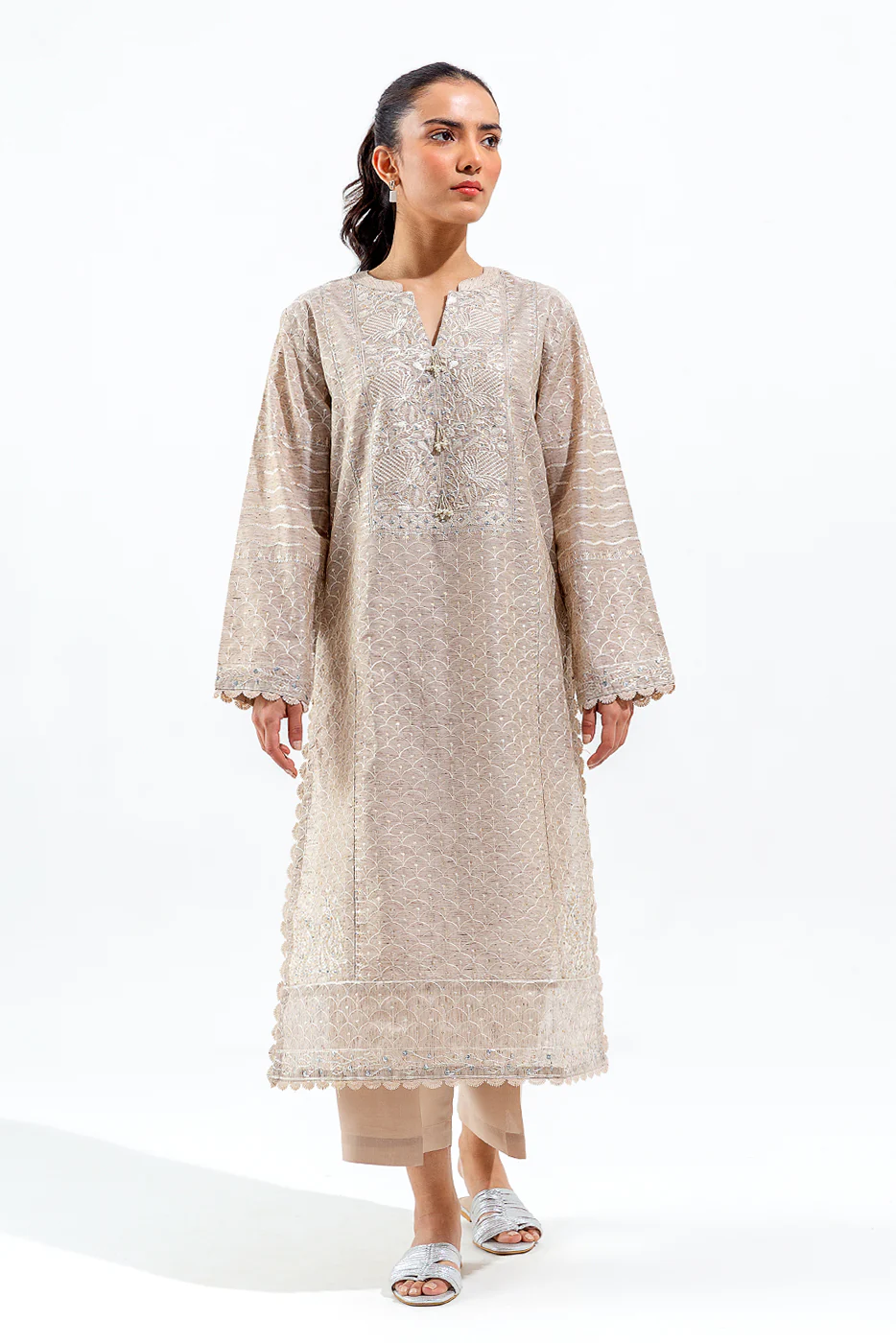 2 PIECE EMBROIDERED FANCY NEPS SUIT (LUXURY PRET) - Image 3