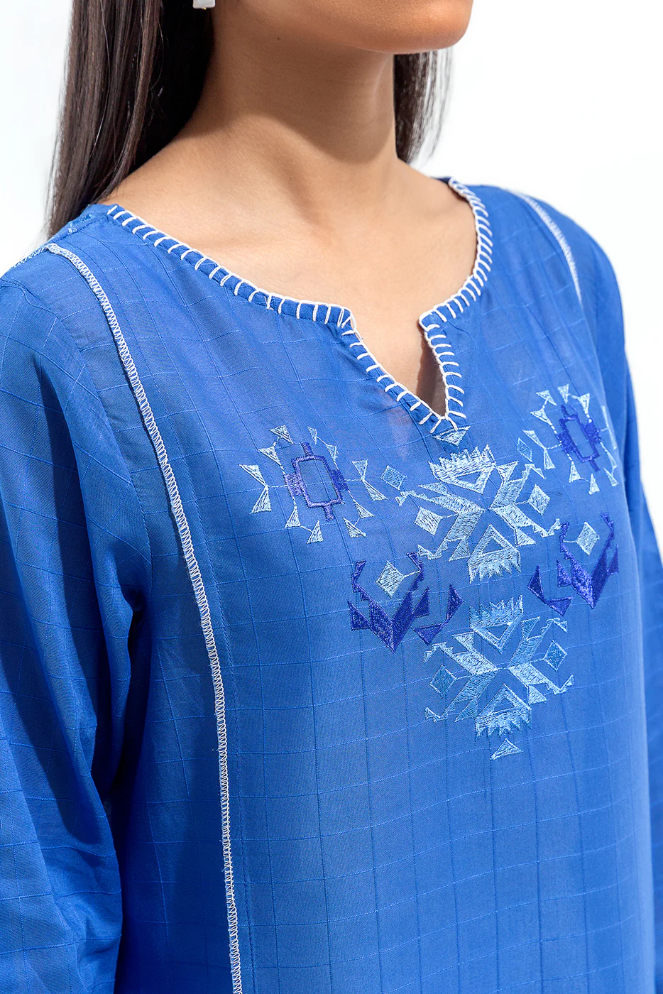 EMBROIDERED JACQUARD SHIRT (PRET) - Image 3