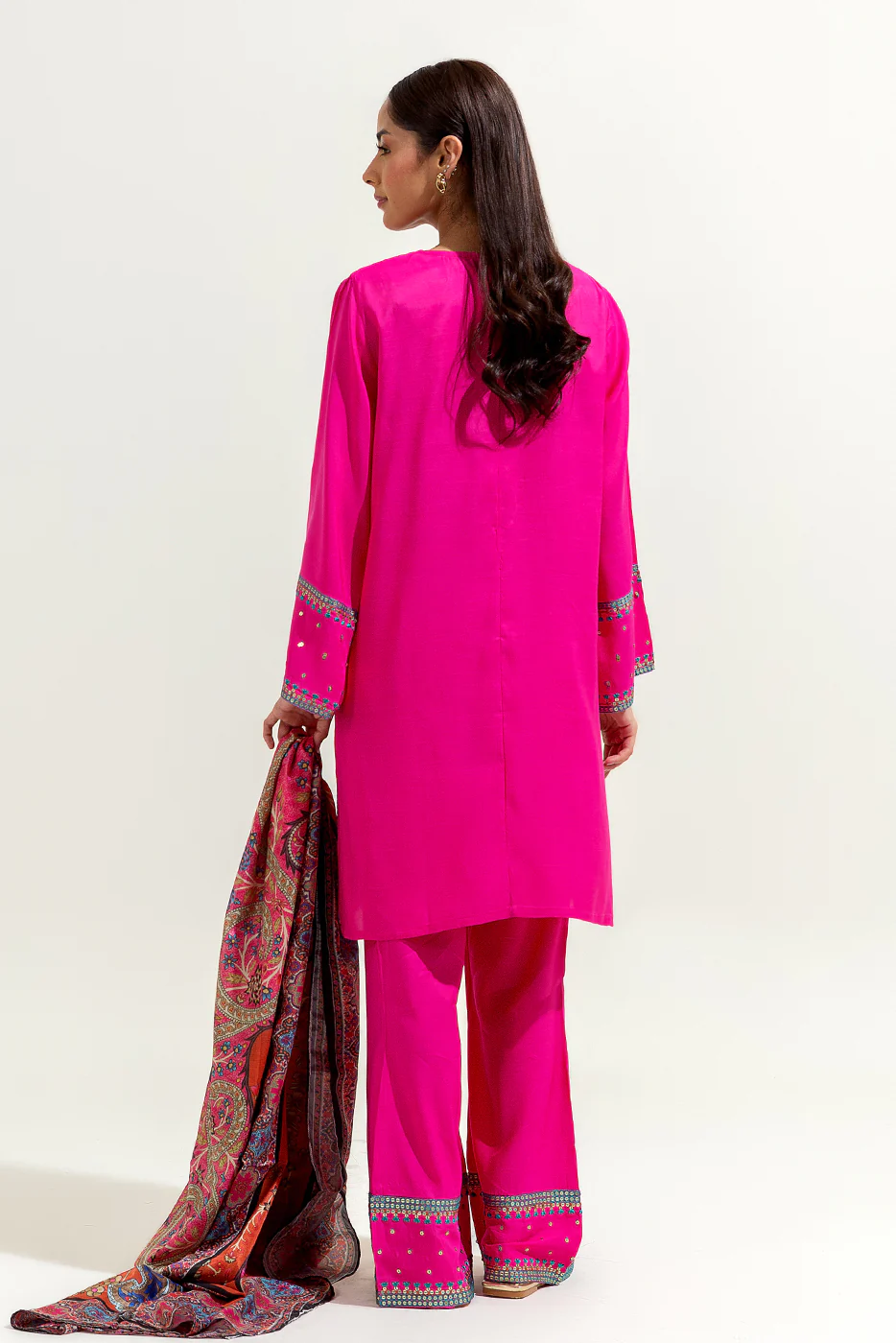 3 PIECE EMBROIDERED SILK SUIT (LUXURY-PRET) - Image 4