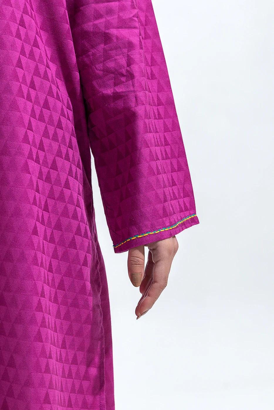 2 PIECE EMBROIDERED SELF JACQUARD SUIT (PRET) - Image 2