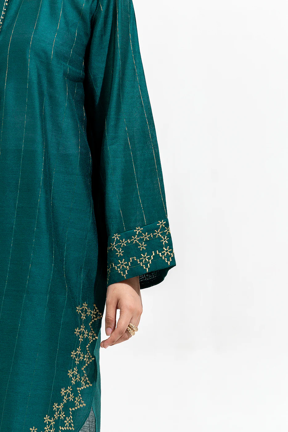 2 PIECE EMBROIDERED TWO TONE SUIT (LUXURY-PRET) - Image 5