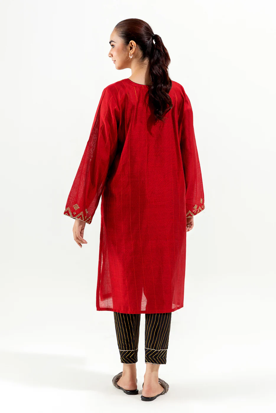 2 PIECE EMBROIDERED TWO TONE SUIT (LUXURY-PRET) - Image 3