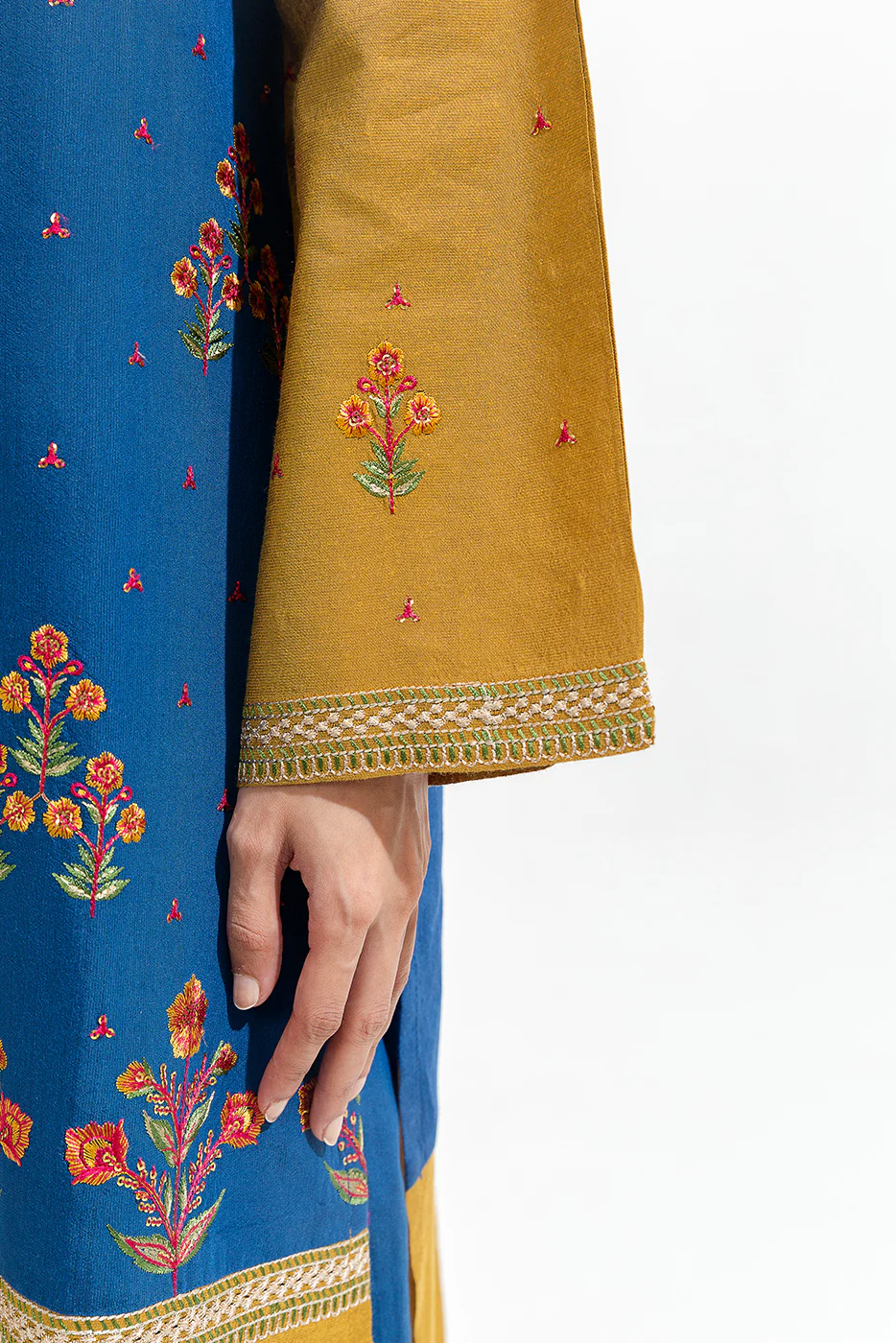 2 PIECE EMBROIDERED TWO TONE SUIT (LUXURY-PRET) - Image 4