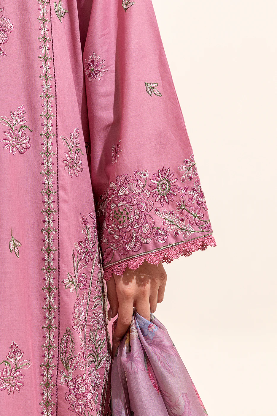 3 PIECE EMBROIDERED LAWN SUIT (UNSTITCHED) - Image 3