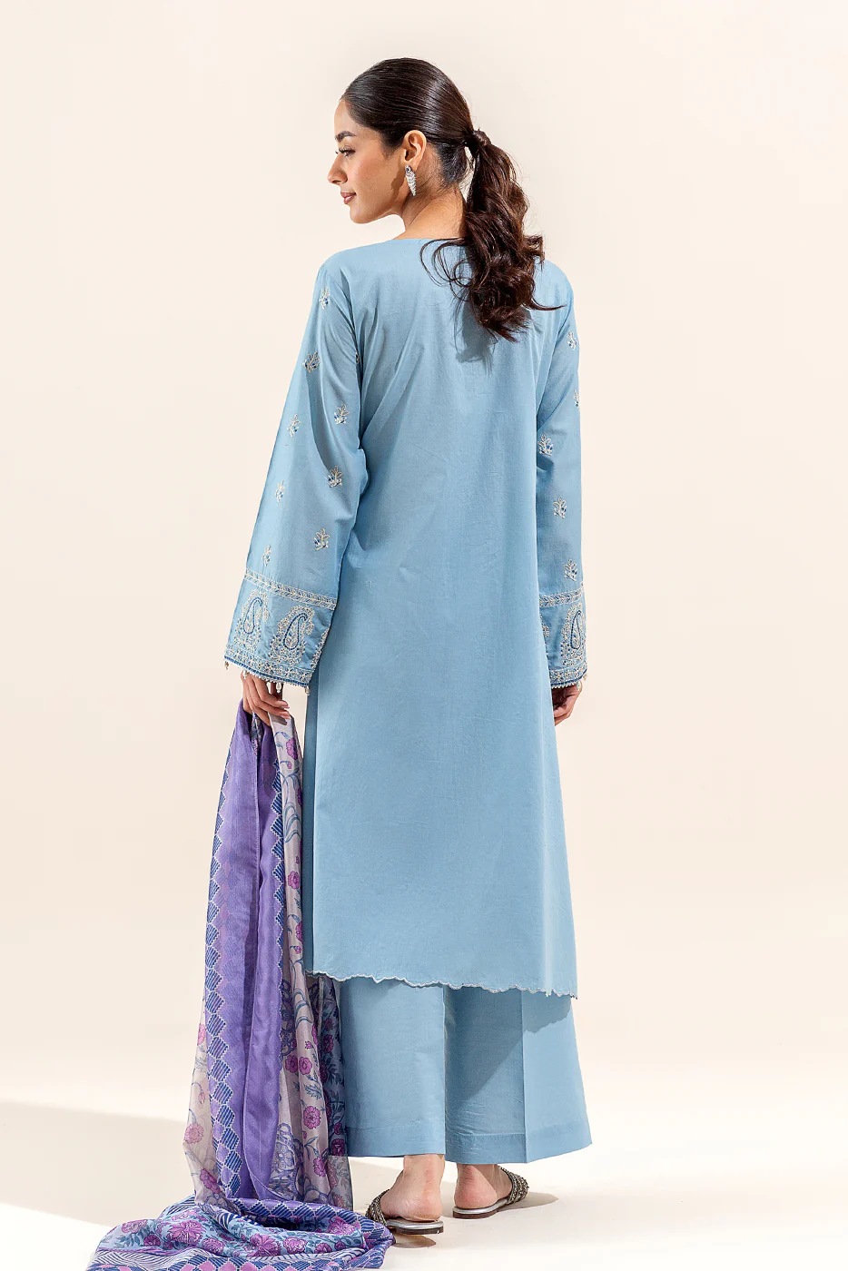 3 PIECE EMBROIDERED LAWN SUIT (UNSTITCHED) - Image 5