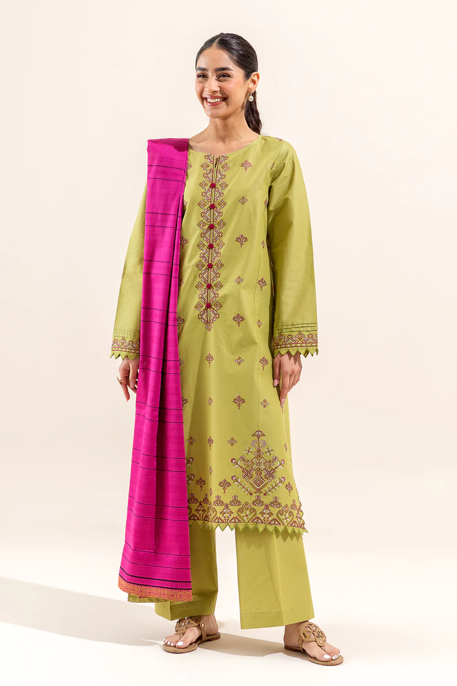 3 PIECE EMBROIDERED LAWN SUIT (UNSTITCHED) - Image 2
