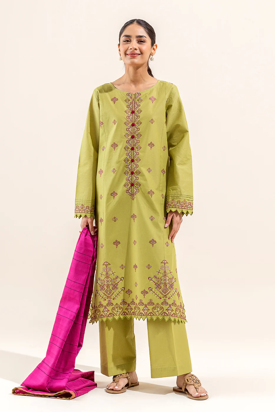 3 PIECE EMBROIDERED LAWN SUIT (UNSTITCHED) - Image 6