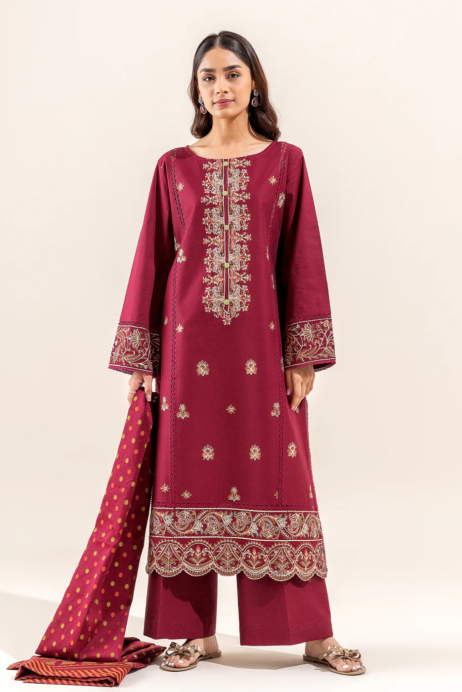 3 PIECE EMBROIDERED LAWN SUIT (UNSTITCHED) - Image 6