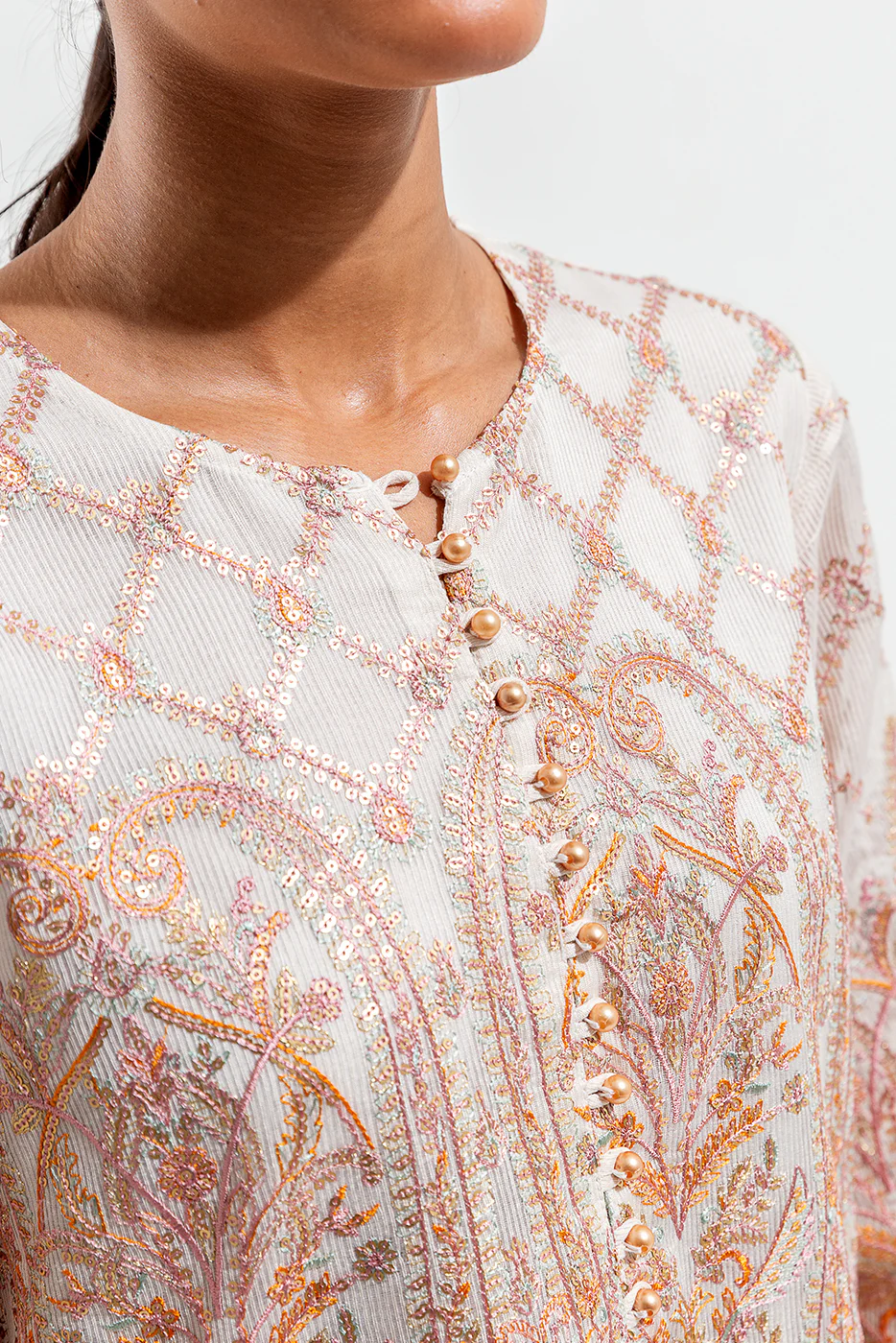 3 PIECE EMBROIDERED MISSOURI NET SUIT (LUXURY PRET) - Image 5