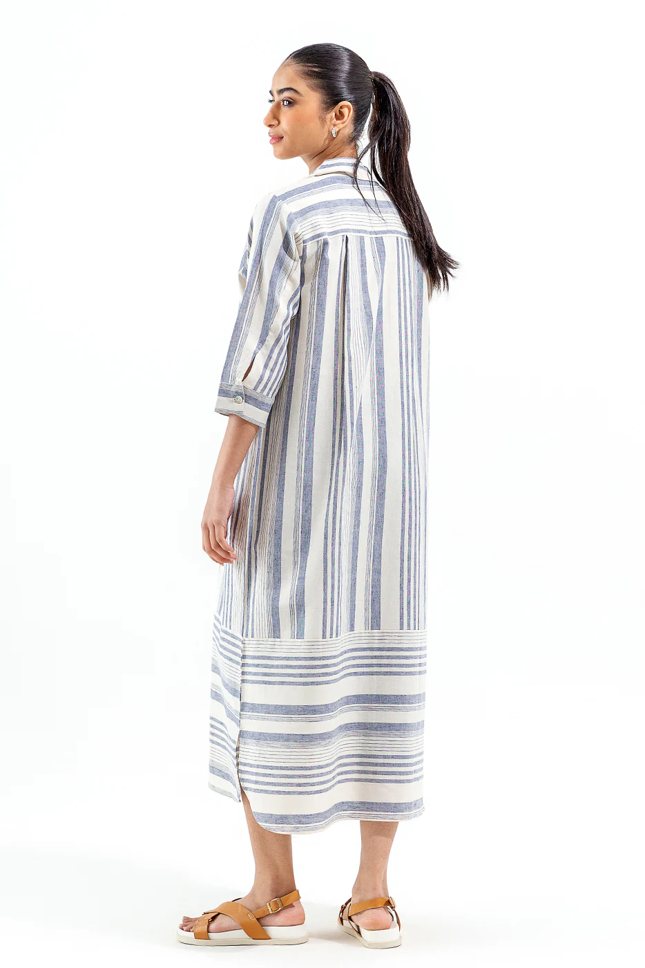 STRIPED LONG SHIRT DRESS - Image 4