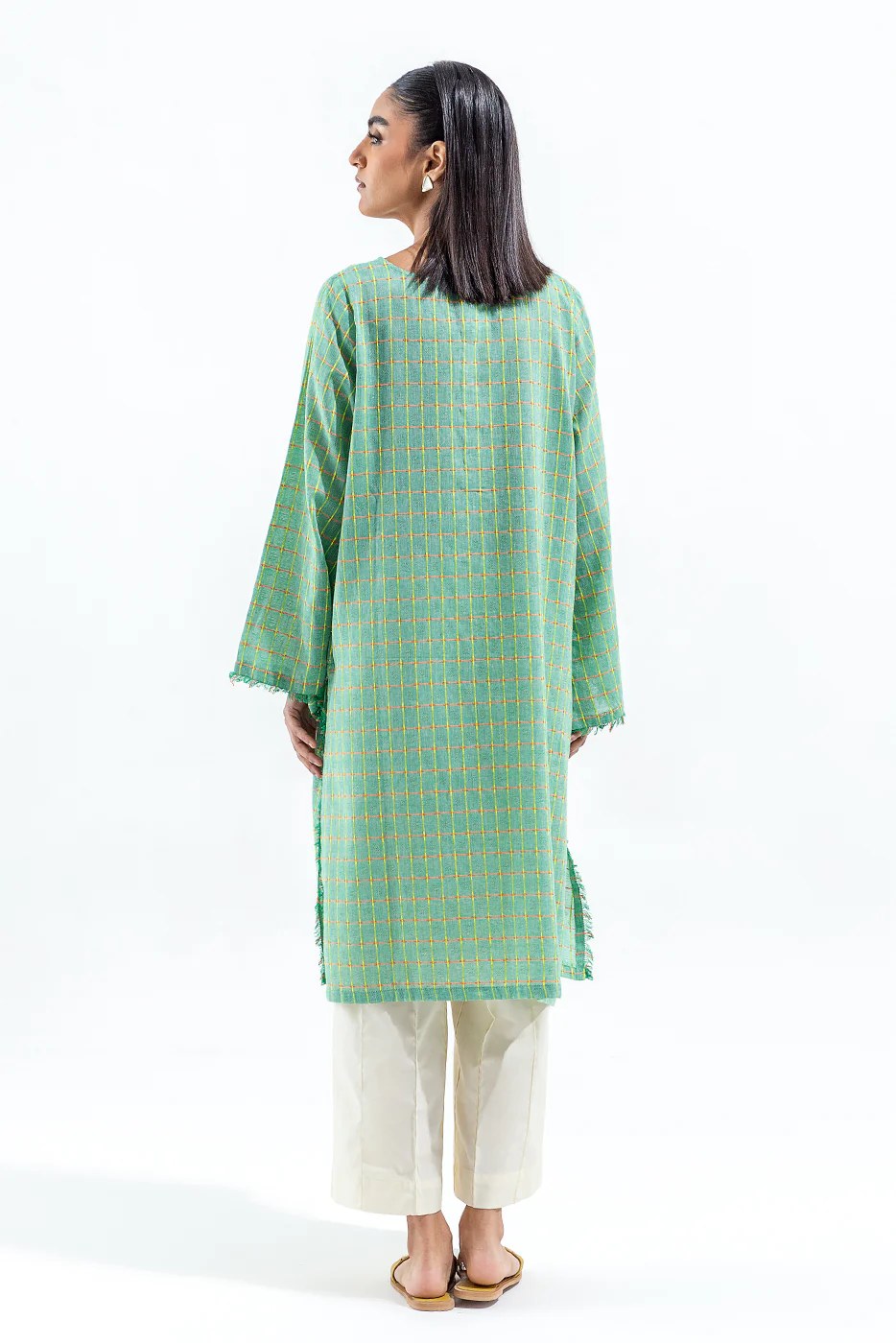EMBROIDERED YARN DYED SHIRT (PRET) - Image 3