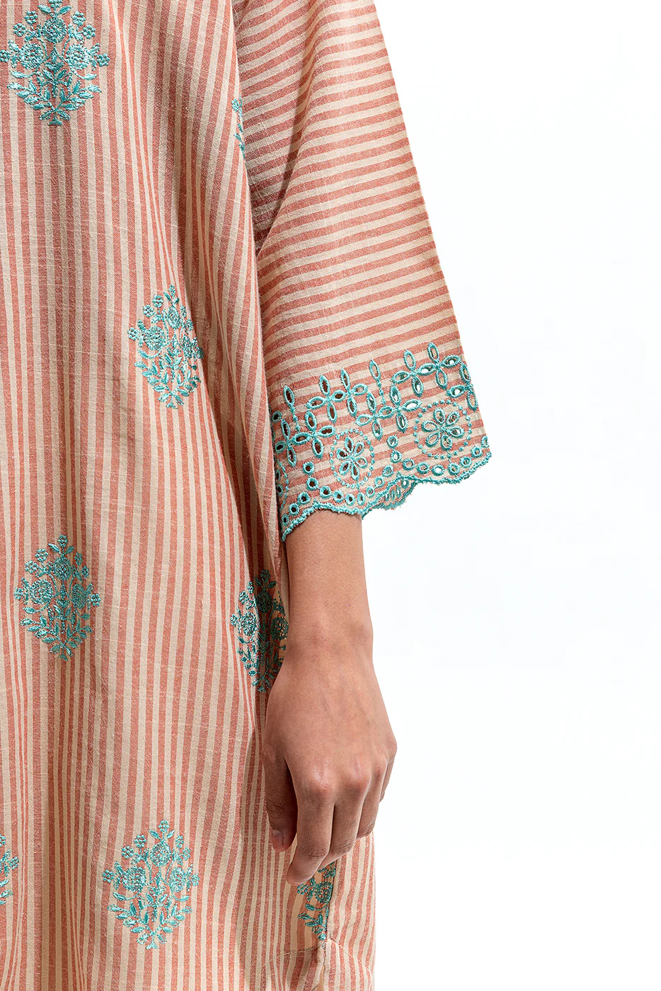 EMBROIDERED YARN DYED SHIRT (PRET) - Image 2