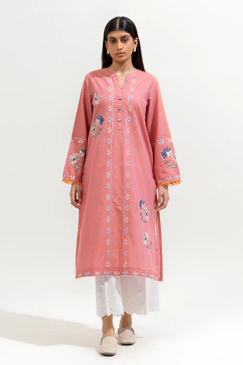 EMBROIDERED CHAMBRAY SHIRT (PRET) - Image 2