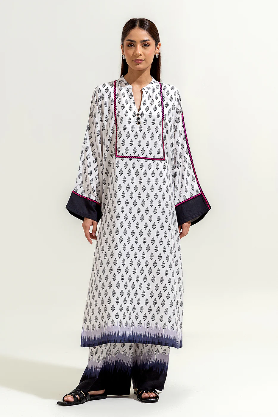 2 PIECE PRINTED VISCOSE SUIT (PRET) - Image 2