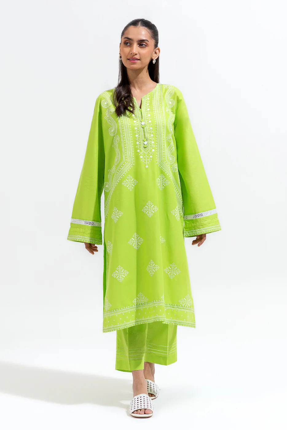 2 PIECE EMBROIDERED LAWN SUIT (PRET) - Image 2