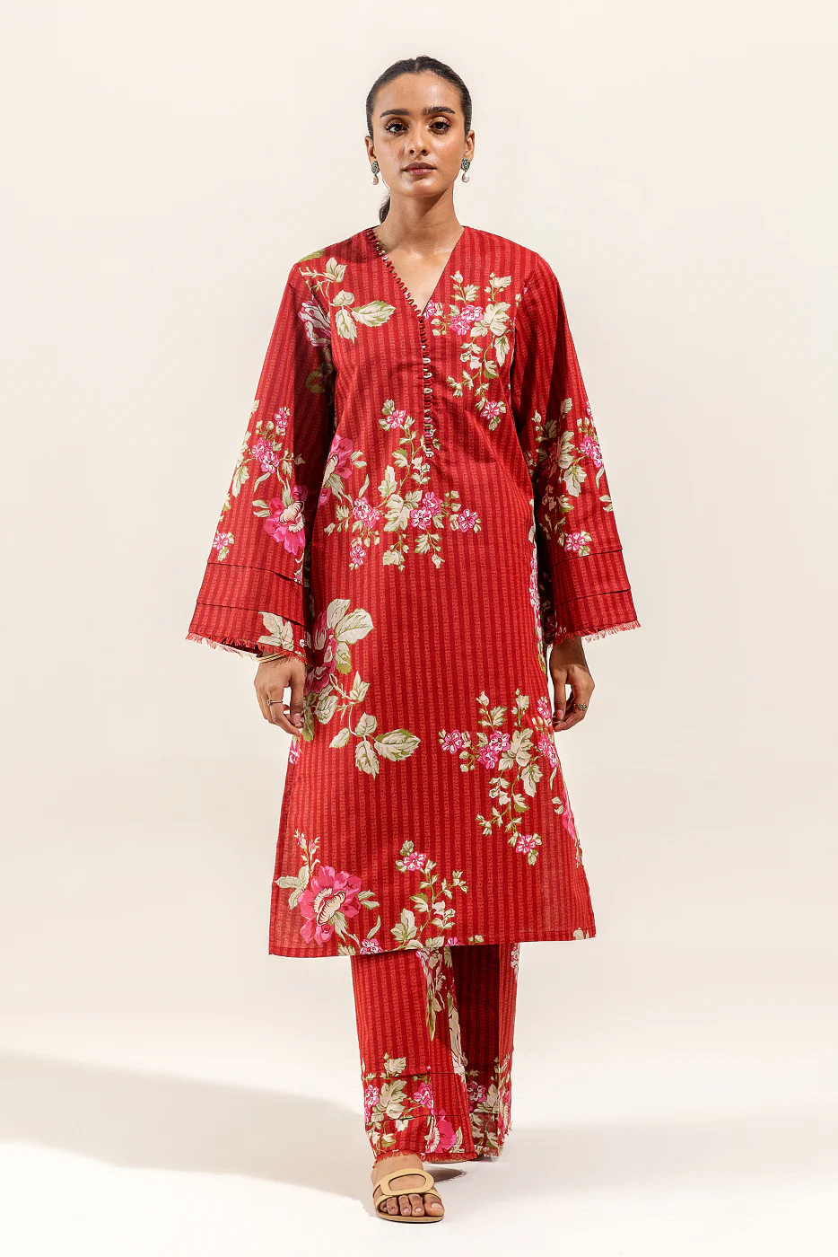 2 PIECE PRINTED SUIT-CARMINE GRACE (UNSTITCHED) - Image 2