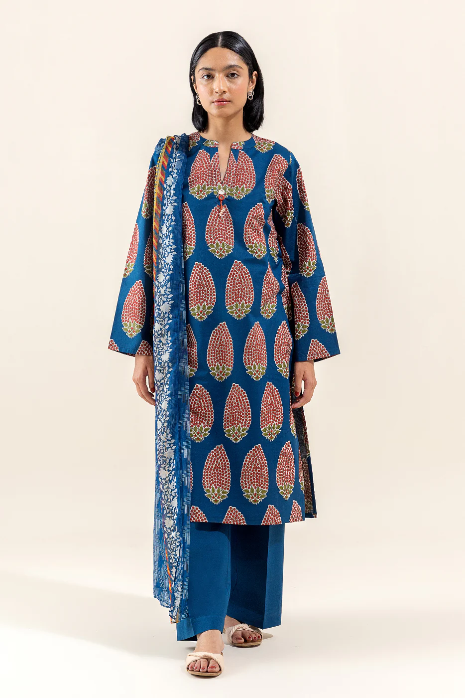 2 PIECE PRINTED LAWN SUIT-MIDNIGHT FERN (UNSTITCHED) - Image 2