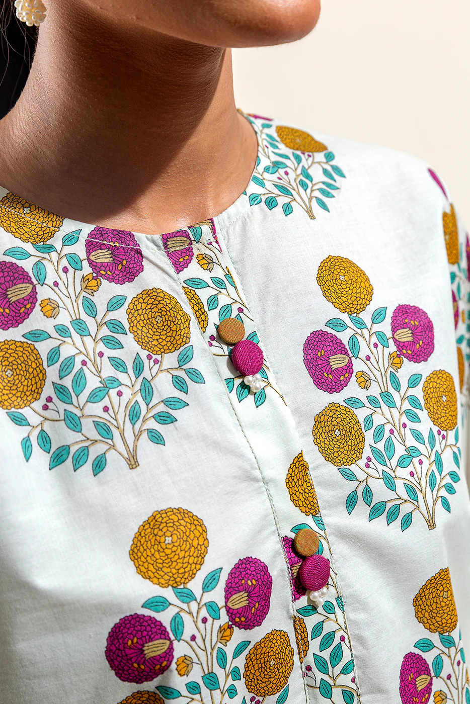 2 PIECE PRINTED SUIT-IVORY BLISS (UNSTITCHED) - Image 4