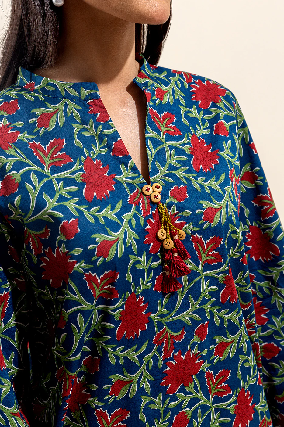 2 PIECE PRINTED LAWN SUIT-TEAL VERVE (UNSTITCHED) - Image 4
